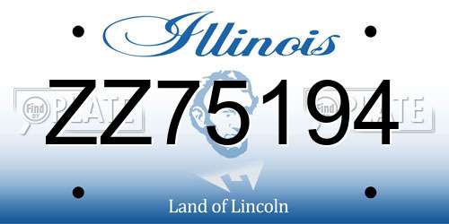 ZZ75194 Illinois License Plate