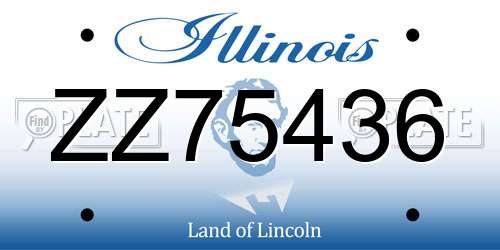ZZ75436 Illinois License Plate