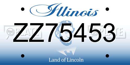 ZZ75453 Illinois License Plate