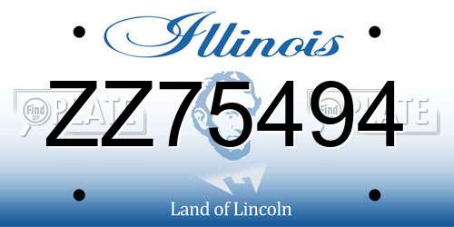 ZZ75494 Illinois License Plate