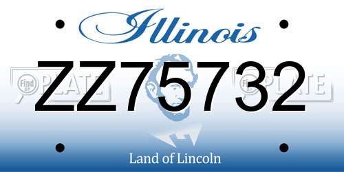 ZZ75732 Illinois License Plate