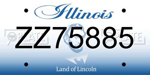 ZZ75885 Illinois License Plate