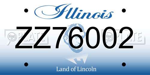 ZZ76002 Illinois License Plate