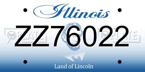 ZZ76022 Illinois License Plate