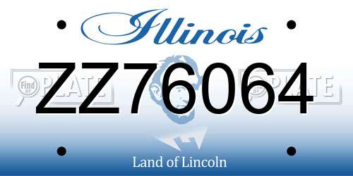ZZ76064 Illinois License Plate