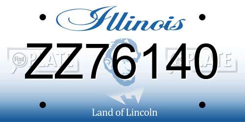 ZZ76140 Illinois License Plate