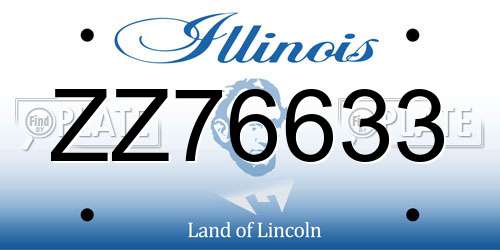 ZZ76633 Illinois License Plate