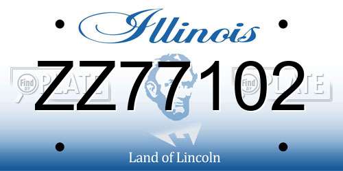 ZZ77102 Illinois License Plate