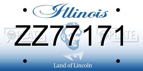 ZZ77171 Illinois License Plate