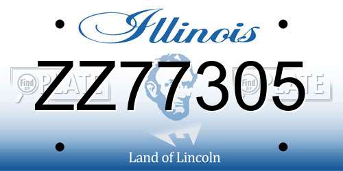 ZZ77305 Illinois License Plate