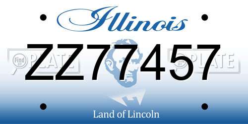 ZZ77457 Illinois License Plate