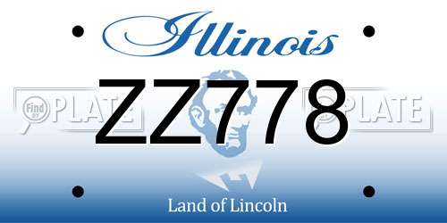 ZZ778 Illinois License Plate