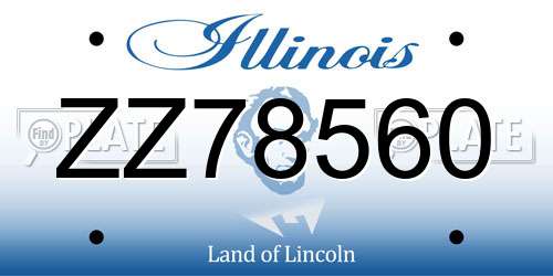 ZZ78560 Illinois License Plate