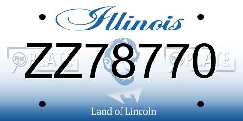 ZZ78770 Illinois License Plate