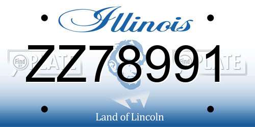 ZZ78991 Illinois License Plate