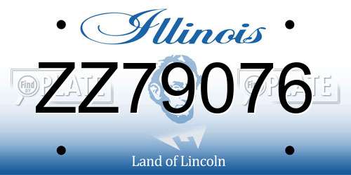 ZZ79076 Illinois License Plate