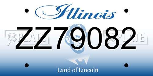 ZZ79082 Illinois License Plate