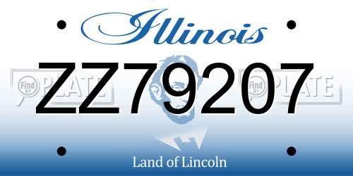 ZZ79207 Illinois License Plate