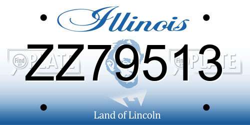 ZZ79513 Illinois License Plate