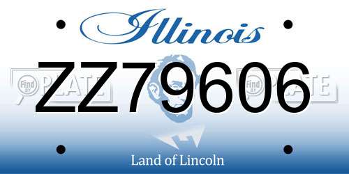 ZZ79606 Illinois License Plate