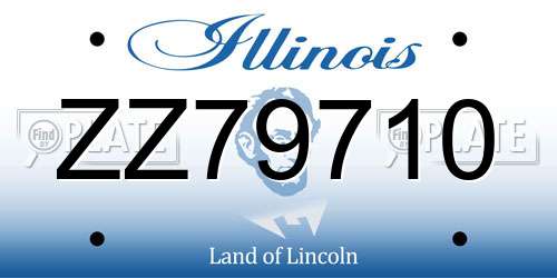 ZZ79710 Illinois License Plate