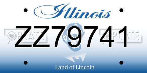 ZZ79741 Illinois License Plate