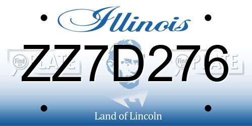 ZZ7D276 Illinois License Plate