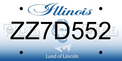 ZZ7D552 Illinois License Plate
