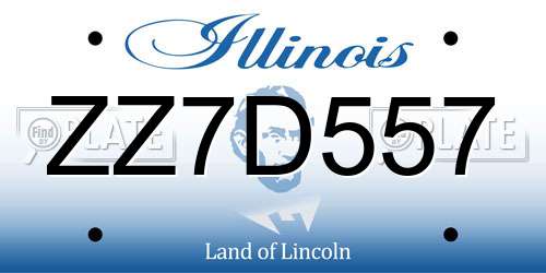 ZZ7D557 Illinois License Plate