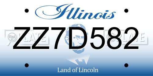 ZZ7D582 Illinois License Plate