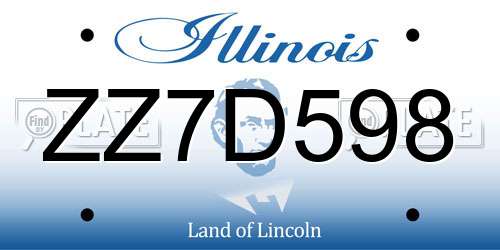 ZZ7D598 Illinois License Plate