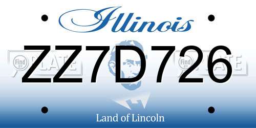 ZZ7D726 Illinois License Plate
