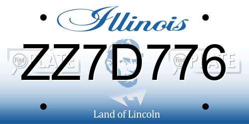 ZZ7D776 Illinois License Plate