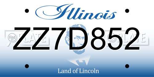 ZZ7D852 Illinois License Plate