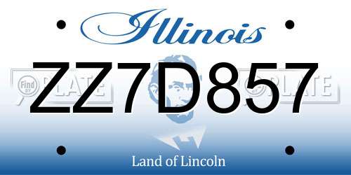 ZZ7D857 Illinois License Plate