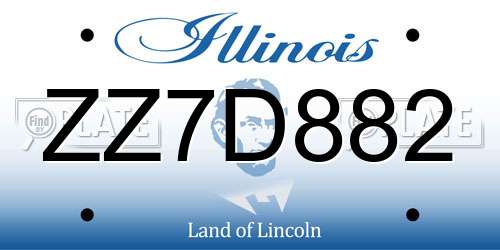 ZZ7D882 Illinois License Plate