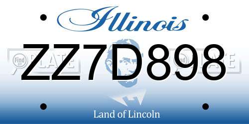 ZZ7D898 Illinois License Plate