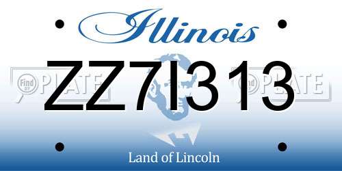 ZZ7I313 Illinois License Plate