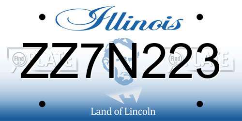 ZZ7N223 Illinois License Plate