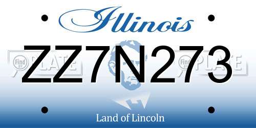 ZZ7N273 Illinois License Plate