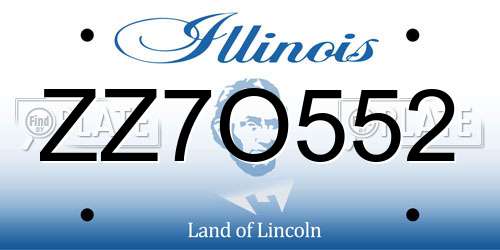 ZZ7O552 Illinois License Plate