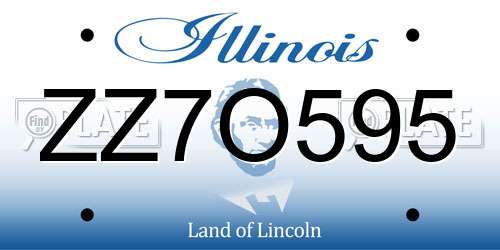 ZZ7O595 Illinois License Plate
