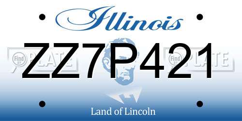 ZZ7P421 Illinois License Plate