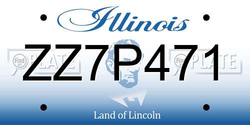 ZZ7P471 Illinois License Plate