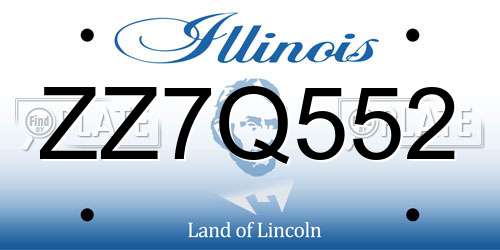 ZZ7Q552 Illinois License Plate