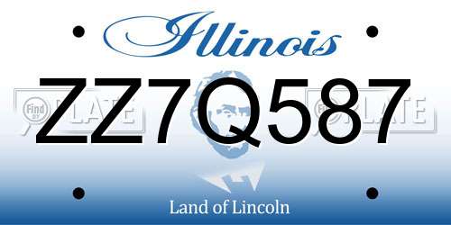 ZZ7Q587 Illinois License Plate