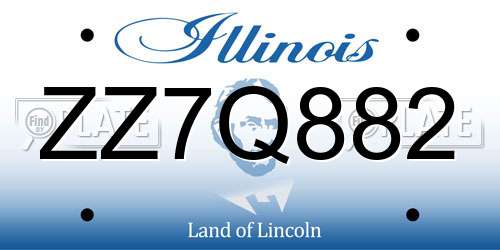 ZZ7Q882 Illinois License Plate