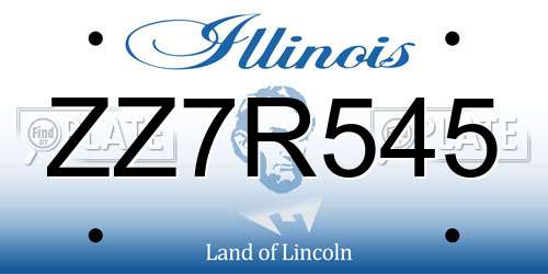ZZ7R545 Illinois License Plate