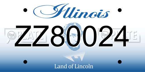 ZZ80024 Illinois License Plate