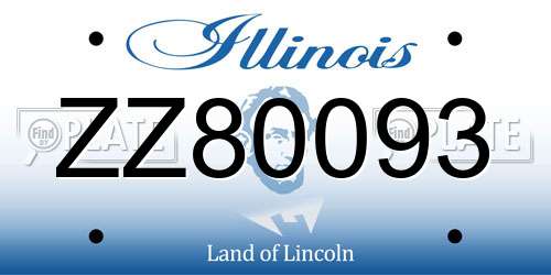 ZZ80093 Illinois License Plate
